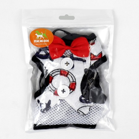 A set with a soft harness and a bantik "sea", size S, leash 120 x 1.5 cm, fire 23-42 cm 968377-9
