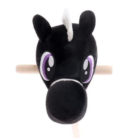 Soft toy "horse-horseman", on a stick, mix, black color-1
