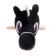 Soft toy "horse-horseman", on a stick, mix, black color