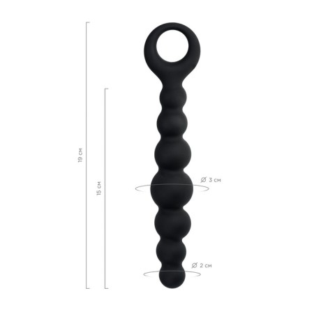 Anal stimulator Popo pleasure by toyfa carina, silicone, black color, 19 cm, d 3 cm-2