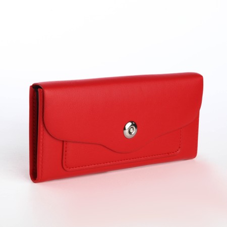 Women's wallet on magnet, red color