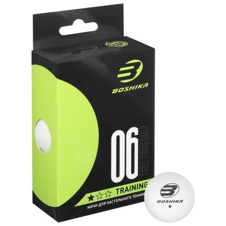 Boshika Training 1*table tennis ball, set 6 pcs., ABS, white color