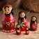 Nesting doll "Russians", black scarf, 5 puppet