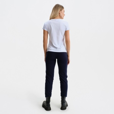 Women's T -shirt with a round gate, white color, size 44-2
