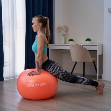 Fitball ONLYTOP, D = 65 cm, 900 g, anti -wings, Orange color-8