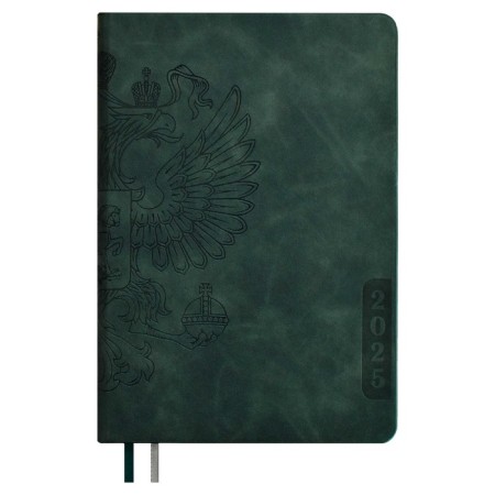 Dated 2025 diary, Escalada, A4, 120 sheets, soft cover, artificial skin, foil embossing, liesse, block 70 g/m2, green block