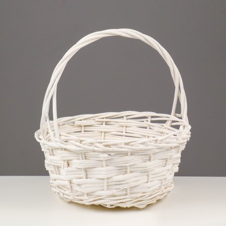 Set of wicker baskets, willow, 3 pcs., White color-3