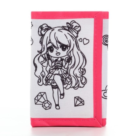 Velcro purse for coloring "Anime Girl"-2