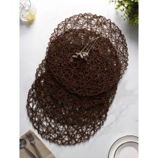 A set of serving napkins on the table of the Dandelion, 4 pcs, d = 38 cm, brown color