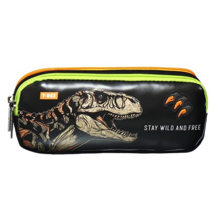 Penal soft, 3 departments, 85 x 210 x 55 mm, voluminous, Devente T-Rex, textiles/artificial leather 7020410-1