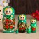 Matryoshka "God's cow", green dress, 5 puppet, 10-12 cm