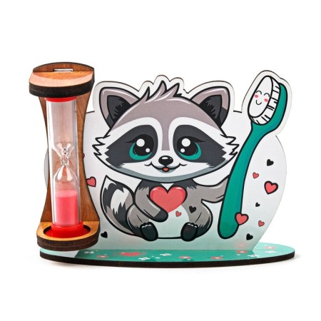 Sanding clock for brushing the teeth "Raccoon", timer 3 minutes