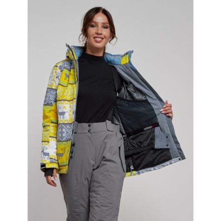 Ski jacket female, size 48, yellow color-9
