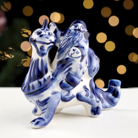 Souvenir "Dragon Legolas", Gzhel, Porcelain, 10x13cm