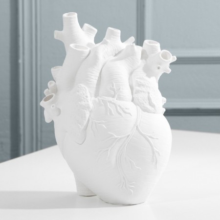 Vase for flowers "Heart", white, 3 x 9 x 20 cm.-1