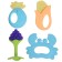 A set of silicone teeters "Blue Boxing", with a rattle, 4 pcs., In the case, crumb I