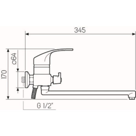 Bath mixer RMS SL85-006E, single-leaf, chrome-4