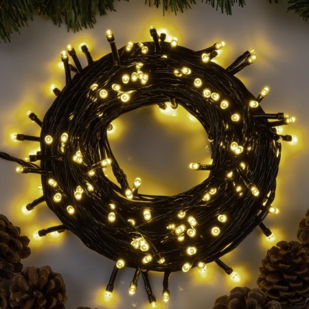 Garland “thread” 20 m, IP20, dark thread, 200 LED, glow warm white, 8 modes, 220 V