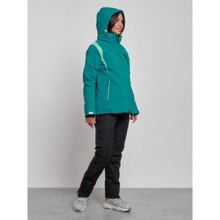 Ski costume female winter, size 42, dark green color-6