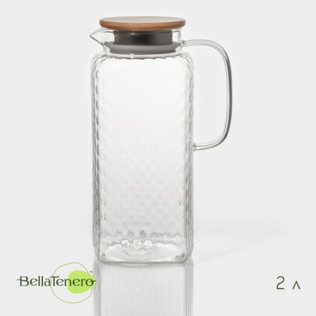 A jug with a bamboo cover "Eco" 2l, 14.5x10.5x25cm