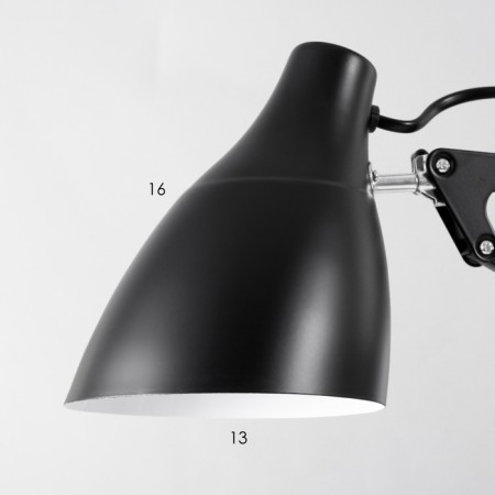 Highway lamp style 1x60W E27 Black K-1,8M base+clamp-13