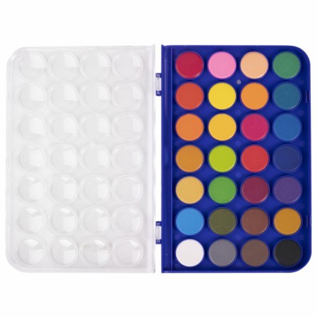 Watercolor 28 colors Brauberg Premium, round cuvettes 28 mm, in the pencil case-1
