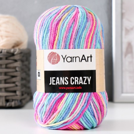 Yarn "Jeans Crazy" 55% cotton, 45% acrylic 160m/50g (7205 print)
