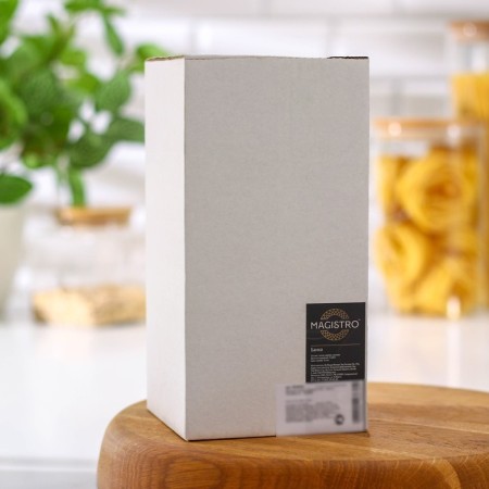Glass Bank for bulk products with a bamboo cover "Eco", 1.05 l, 10 × 20.5 cm-3