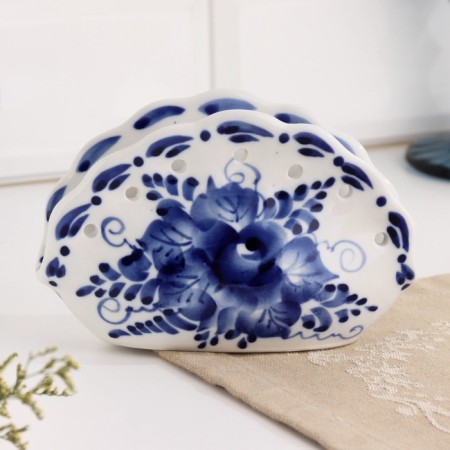 Napkin "shell", openwork, gzhel-1