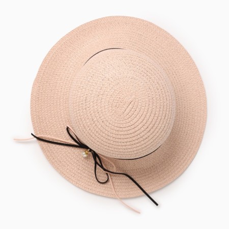 Women's hat with bowing minaku pink color, rr 56-58-1