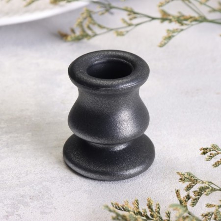 Classic candlestick, 6x5.5 cm, graphite-1