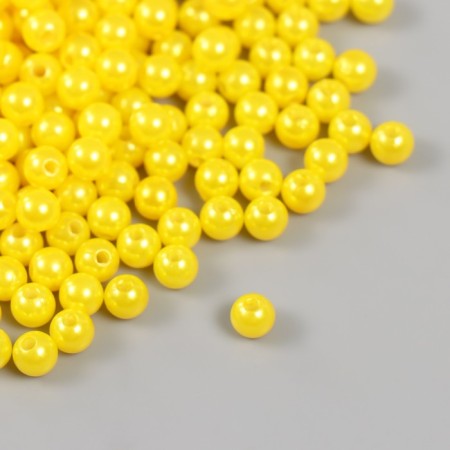 A set of beads "Pearls" d 6 mm, 250 grams, lemon-1