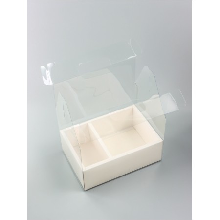 Box with PVC for flowers and desserts 26 x 18 x 30 cm, white-1