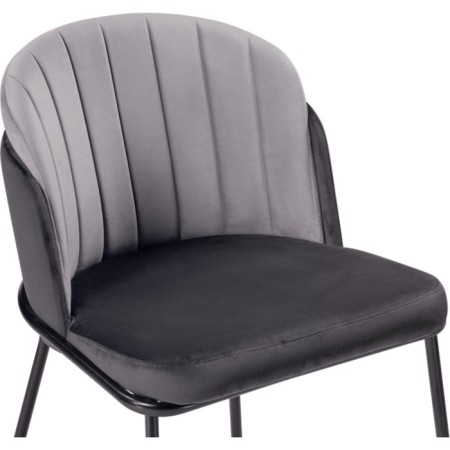 Siolim Metal/velor stool/velor, black/light gray 54x60x76 cm-4