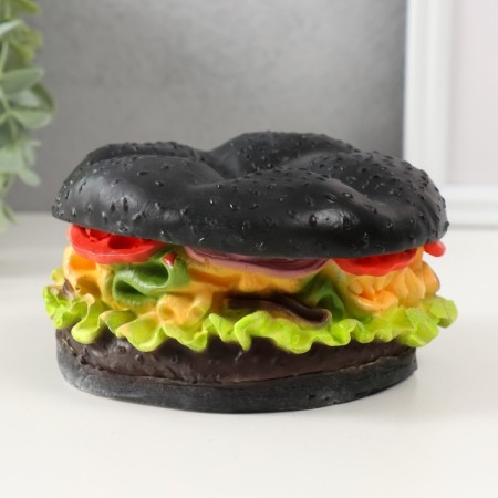 Piggy bank "Black Burger" height 7.5 cm, D-13 cm-3
