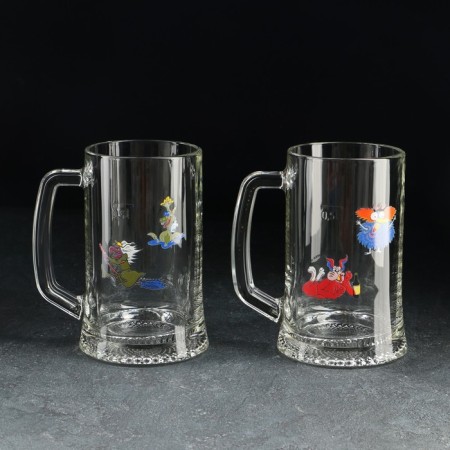 A set of beer mugs "Podkolists", 500 ml, 2 pcs, Mix drawing-2