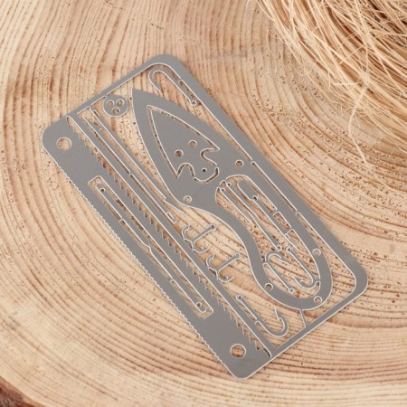 Survival card 17B1 multifunctional fishing, stainless steel-1