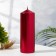Candle "Column", red metallic, 5.5 × 15cm