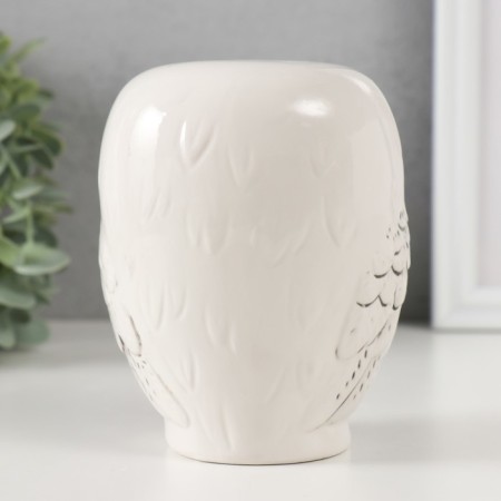 Piggy bank Ceramics "White North Eagle owl" 10.5x9x12.5 cm-2