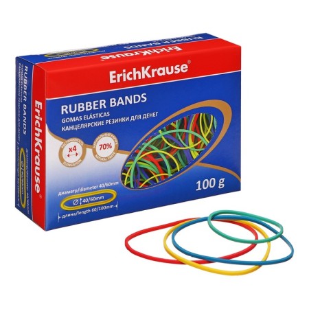 Bank gum, 100 g, Erichkrause, diameter 40/60 mm, length 60/100 mm, in the boxing box, mix