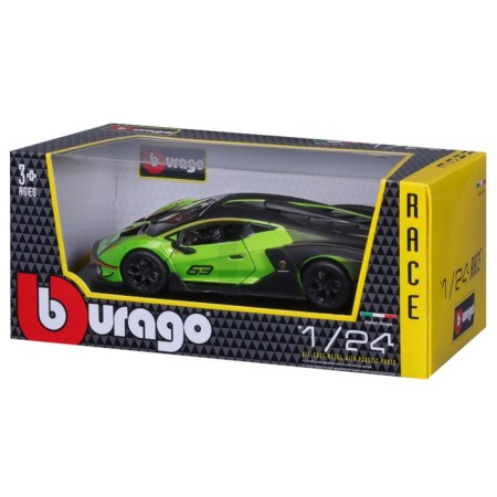 Racing machine BBURAGO Lamborghini Essenza SCV12, Die-Cast, 1:24, Green color-12