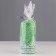New Year's Candle-Cylinder "New Year's Patterns No. 3", 12.5x6 cm, 35 hours, 275 g, green with white