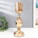 Summary metal, glass per 1 candle "Titsino" D-6 cm, gold 11.5x11.5x38 cm