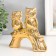 Souvenir ceramics "Two owls on the snag" gold 15x4.5x13.3 cm