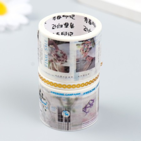 Adhesive tape paper "Letters" set 3 pcs width 0.5cm, 3 cm winding 2 m-1