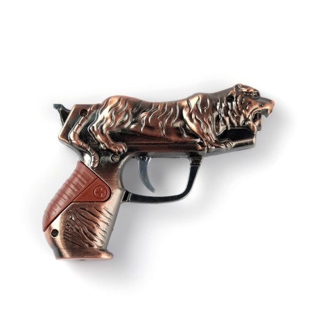 Gas lighter "Pistol with a tiger", 7 x 10 cm