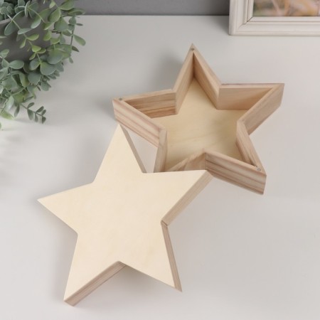 Casket wood for painting "Star" cover on magnets 23.5x23.5x8 cm-1
