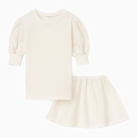 Kit for a girl (sweatshirt and skirt) minku, milk color, height 122 cm-4