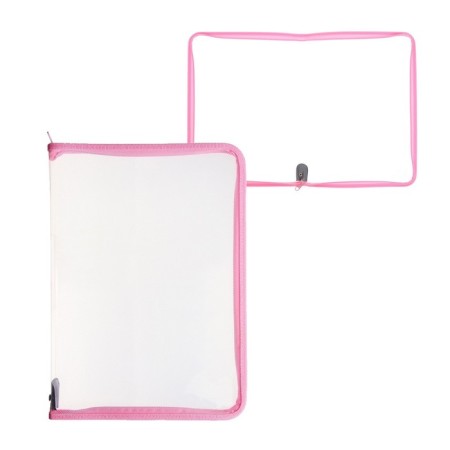 Plastic folder A4, 325 x 230 x 25 mm, lightning around, calligrata "office", PM-A4-01, 0.5 mm, transparent, pastel, pink-1