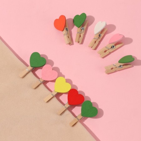 Brongs for sewing "with heart", 3.5 × 2 × 1 cm, 10 pcs, color colorful color